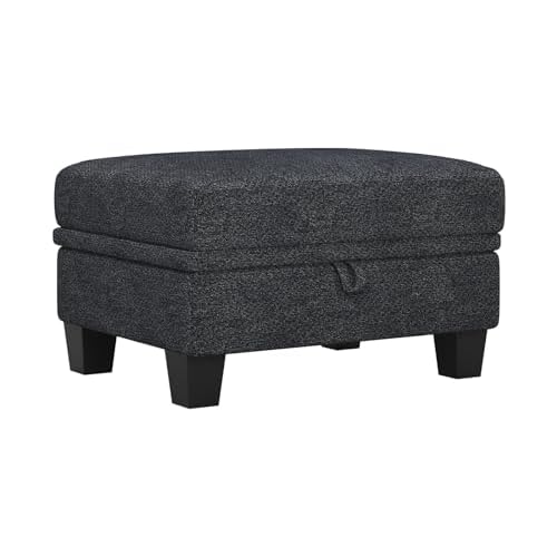 Belffin Standard Ottoman with Storage for Modular Sectional Couch. Dark Grey. Dark Grey Ottoman Module