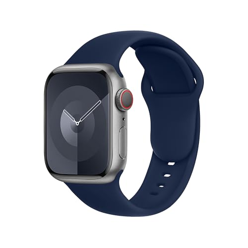 Bracelet Sport Apple Watch en Silicone Bleu Marianne pour Homme Femme