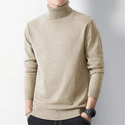 Men's Turtleneck Sweater Long Sleeve Slim Fit Knit Pullover Solid Color Casual Warm Top3