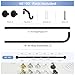 TANGWIN Black Wrap Around Curtain Rods 48 to 90 Inch:Blackout Heavy duty Adjustable Window Curtain Rod for Bedroom,Industrial Darkening Curved French Metal Single Drapery Rods Easy Install,Matte Black