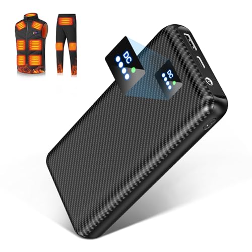 [THEKU] 電熱ベスト バッテリー DC7.4V高出力 ヒーターベスト 専用電池 40000mAh大容量 モバイルバッテリー 急速充電 DC/USB出力対応 Type-C入力 PSE認証済 2本DC変換ケーブル付き 電熱ジャケット/電熱ウェア/加熱 ベスト/防寒ベスト/電熱パンツ各種対応 防寒グッズ（電熱ベスト用モバイルバッテリー）