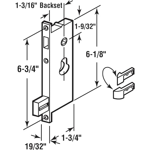 Puerta keyed-locking muesca mango K 5092 con cerradura de acero negro 6