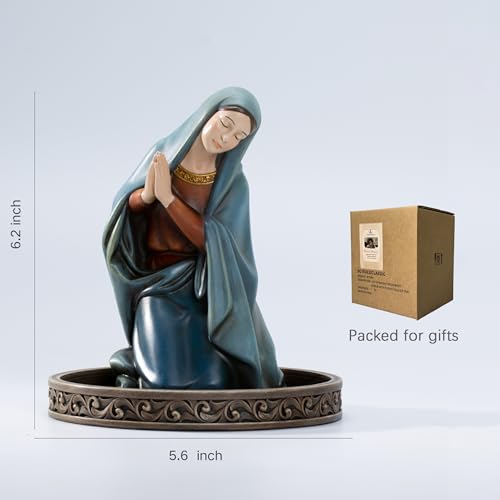 Estatua religiosa de la Virgen María de 6.2 pulgadas miniatura 5