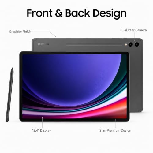Image of Samsung Galaxy Tab S9+ 5G Tablet, 256GB, Graphite, Verizon, 12.4 inch Dynamic AMOLED 2X Display, S Pen Included