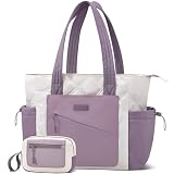 LOVEVOOK Tote Bag for Women, Puffer Bag and Work Bags with Zipper for Travel, Daily, School, Quilted Nurse Shoulder, 2pcs