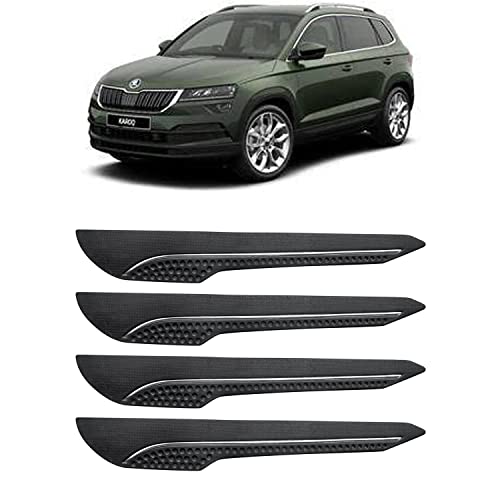 Image of AOSIS-Car Bumper Protector /Bumper Guard for Skoda Karoq with Single Chrome Stripe (4-Pcs)