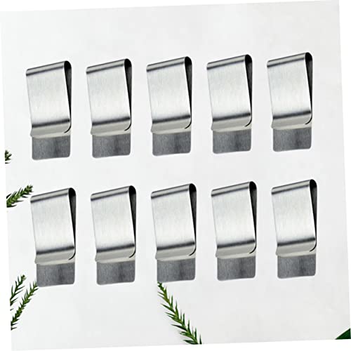 10Pcs Stainless Steel Money Clips Wallet Holder for Cash and Cards for Bank Home Office Use Silver3