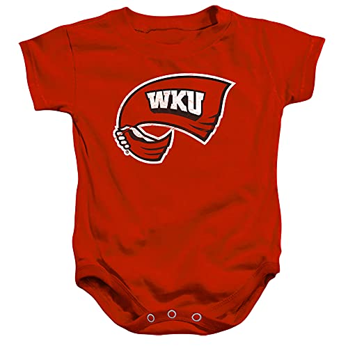 Western Kentucky University Official Distressed Primary Unisex Infant Snap Suit for Baby,Red, 6 Months