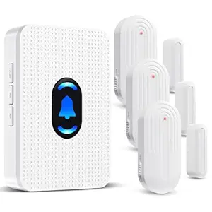 Daytech Door Chime Wireless Door Alarm Sensor with 980ft Range 55 Chimes Adjustable Volume Mute Mode LED Indicators Door Ringer for Opening Door Open Alert for Home Business Office Store