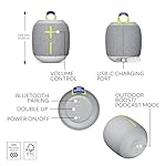 Ultimate Ears WONDERBOOM 4 Portable Waterproof Bluetooth Speaker with Big Bass and 360-Degree Sound, Dustproof Floating Speaker with 131ft (40m) Range - Gray - Image 5