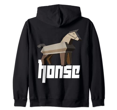 Honse Meme, Funny Wooden Horse Zip Hoodie