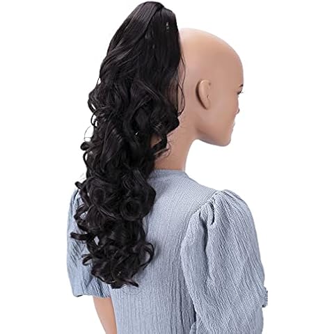 CAISHA by PRETTYSHOP 50cm Haarteil Zopf Pferdeschwanz Haarverlängerung Voluminös Gewellt Schokobraun H61 Cover