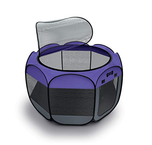 Ruff 'N Ruffus Portable Foldable Pet Playpen + Carrying Case & Collapsible Travel Bowl | Indoor/Outdoor use | Water… - Image 5