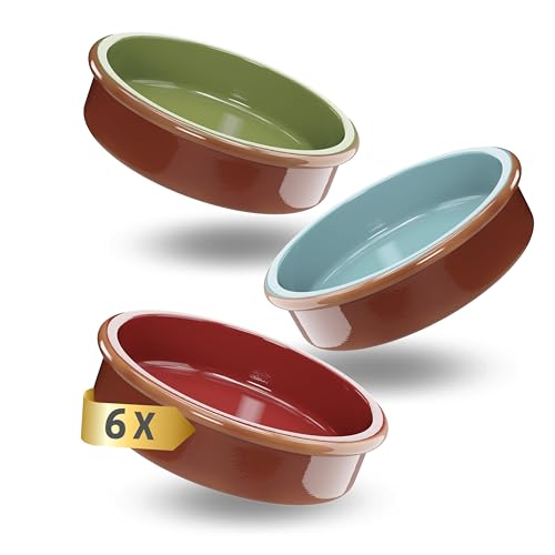 ToCi 6 x Tapas-Schalen Bunt Ø 11,5 cm – Spanische Cazuela...