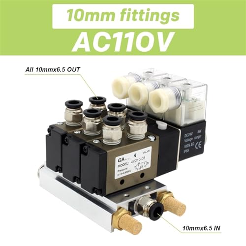 Électrovanne pneumatique 4V210-08 pour centraliser 9 lignes de vérins AC110V