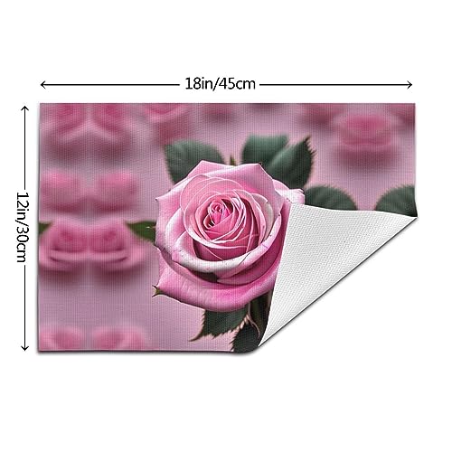 Sets de table lavables et durables lot de 6 avec imprimé rose romantique