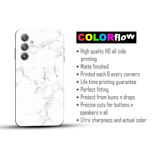 Image of COLORflow Back Cover Compatible with Samsung Galaxy A34 5G | Beautiful White Marble | Designer Printed Hard CASE Bumper Back Cover Compatible with Samsung A34 5G