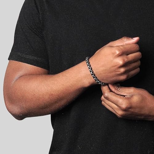 Invicta Bracelet for Men, Stainless Steel Chain Jewelry, Polished Box Links, 8mm, 9"4