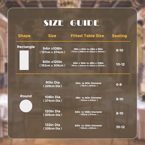 sancua White Round Tablecloth 108 Inch Diameter, 8 Pack - Circle Polyester Fabric Table Cloth for Wedding Party Reception Banquet Birthday, Washable Formal Table Cover (Fit 42-96 Inch Tables) by sancua - Used condition - Image 7