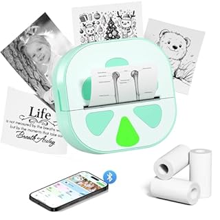 Sticker Printer, PrintPods Mini Printer Bluetooth Portable Thermal Sticker Maker Machine, Print Pod, Mini Thermal Inkless Bluetooth Printers, Impresora Portátil for Study Note, Journal, DIY, Kids Gift