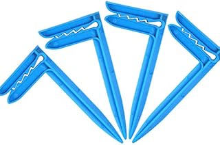 XINGSUI 4 Pcs Beach Towel Pegs,towel clips for sunbeds,bright color plastic towel pegs,plastic beach towel pegs clamps for sunbed and drying clothes.(blue)