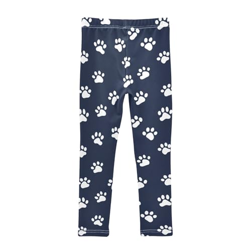 Cat Dog White Paw Print Girls Casual Leggings for Kids Printed Long Pant Bottoms Stretch and Soft2