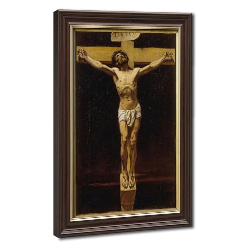 Impression sur toile du Christ sur la croix par Léon Bonnat, cadre suspendu pour bureau 20x30 cm