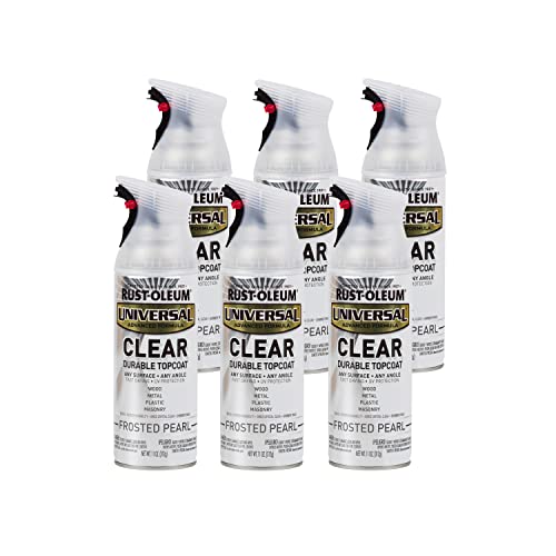 Image of Rust-Oleum 302155-6PK Universal All Surface Clear Topcoat Spray, 11 oz, Frosted Pearl Clear, 6 Pack