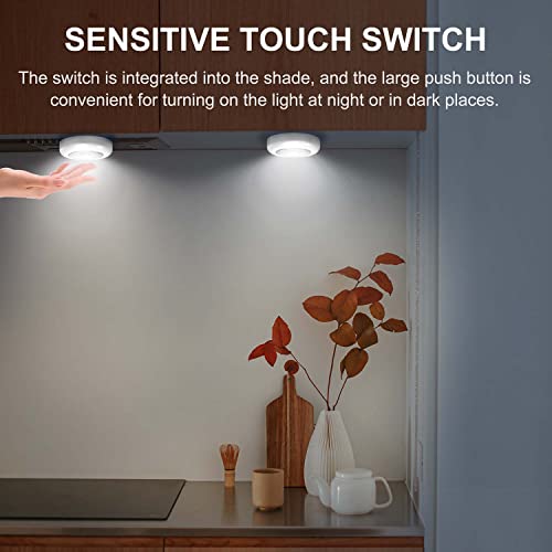 Image of Tap Light 6 Pack Portable LED Puck Touch Night Lights - Battery Operated Under Cabinet Lighting for Kitchen, Closet, Classroom, Indoor & Outdoor