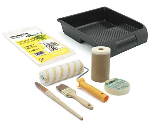 ERP - KIT INTERIOR ANTIGOTA PINTURAS PLASTICAS - PAREDES LISAS - CUBETA PINTOR 33CM X 37CM - RODILLO ANTIGOTA - CINTA - PAPEL CON CINTA - CUBRETODO - PALETINA - PINCEL CABOLATA