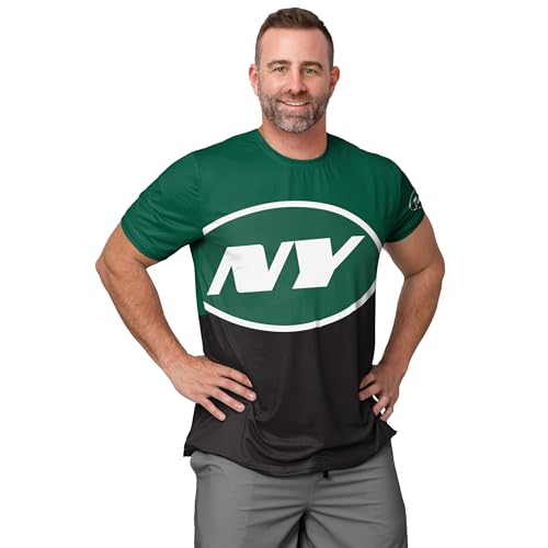 FOCO New York Jets NFL Mens Cropped Big Logo Colorblock Rash Guard - XXL by FOCO - Used condition - US$13.33