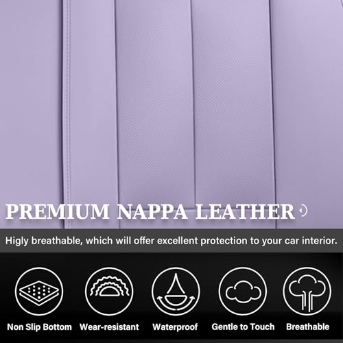 Image of Coverado Automotive Seat Covers, Car Seat Protector for Back Seat, Purple Waterproof Seat Covers for Cars Carseat Cover, 3-Pieces Back Seat Cover for Car, Faux Leather Universal Fit Most Cars