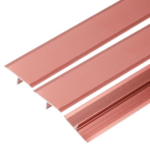 QUARKZMAN 3 Pcs Profil De Transition En Aluminium Pour Plancher, 0.8"x3 Ft Profil De Transition Pour Portes, Parquet Lamellé, Jointure De Lames De Parquet Et Carrelage, Rouge
