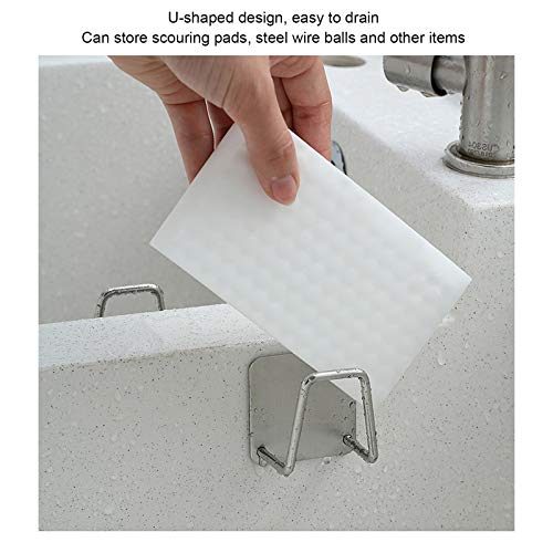Sponshouder, sterke dragende keukenaccessoires Waterdicht U-vormig ontwerp met 304 roestvrij staal van hoge kwaliteit… - Image 4