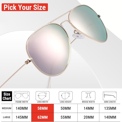Image of Pro Acme Aviator Sunglasses for Men Women Classic Polarized UV400 Protection