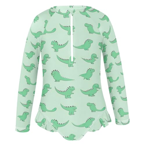 Cute Dinosaur Dino Girls Long Sleeve One-Piece Swimsuit UV Protection Quick Dry Swimwear Bathing Suit 208571852