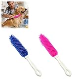 Pet Grooming Brush for Dogs & Cats, Deshedding Dog Bath Brush with Soft Rubber Tips, Wet Dry Hair Removal Massaging for Home Bathing Car Cleaning Short Long Haired Pets (2PCS)
