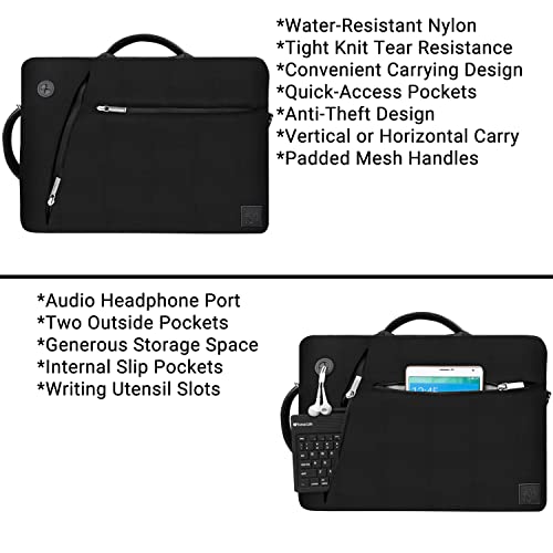 3-in-1 10 12-inch Tablet Laptop Bag for iPad 10.2" 9.7", Air 10.9" 10.5", Pro 11" 12.9" (Black)2