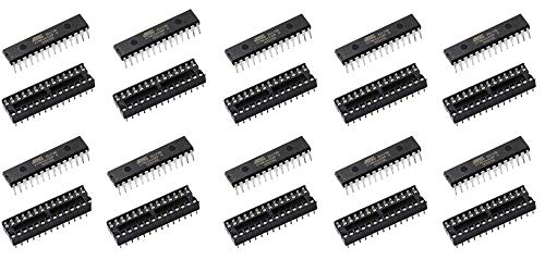flashtree 10pcs Atmega328P-PU Microcontroller with Uno R3 Bootloader DIP28 and Socket