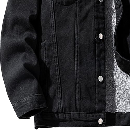 Men's Sherpa Wool Lined Denim Jackets Classic Fleece Collar Jean Trucker Jacket Plush Thickened Loose Jean Coats3