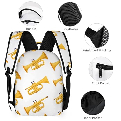 Trumpet Pattern Cute Backpacks Set Lightweight Lunch Bag Aesthetic Pencil Cases for Travel Work3