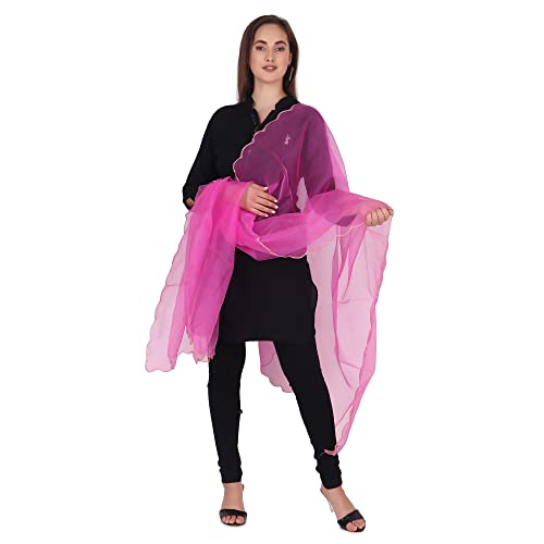 Traditions Bazaar Women's Organza Fabric Cut-Work Border Dupatta
