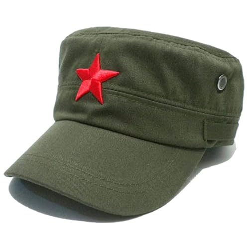 Pineeseatile Chapeau de Cadet pour Hommes et Femmes, Casquette de Cadet réglable à Bord Court avec étoile Rouge pour Un Usage Quotidien