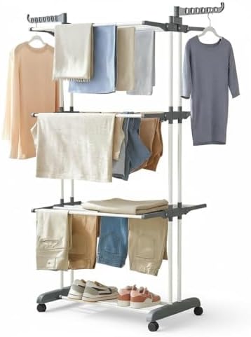 Foldable Cloth Drying Stand 3-Tier with 1 Year Warranty | Steel Clothes ...