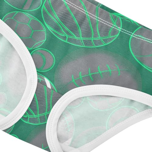 Gray Sports Balls Green Panties Little Girl Toddler Girls Underwear Cotton Stylish Underpants Briefs 2t4