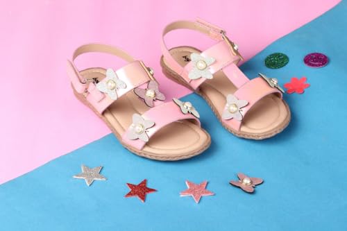 Image of SANDALS Kids Footwear for Girls Comfortable Casual & Function | PU Material | Design BG2482 | Velcro Closure | 3-3.5 Years | Pink | UK 7, Euro 26