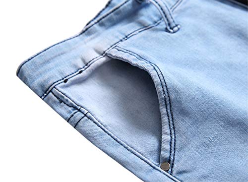 Andongnywell Slim Fit Biker Jeans Men's Comfy Stretch Skinny Biker Denim Pants Trousers with Zippers3