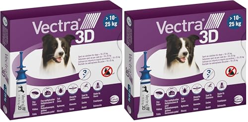 VECTRA® 3D Antiparassitario per Cane - 3 Pipette Antipulci, Antizecche
