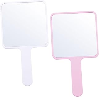 FRCOLOR Handheld Cosmetic Mirrors 2Pcs Handheld Vanity Mirror Make up Mirrors Hand held Mirror Makeup Vanity Mirror Makeup Hand Barber Mirror