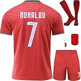 Mikalay #7 Neu Ronaldo 2026 Heim Fußball Trikot/Shorts/Socken für Kinder Geschenk Set Jugendgrößen (Rot,26)